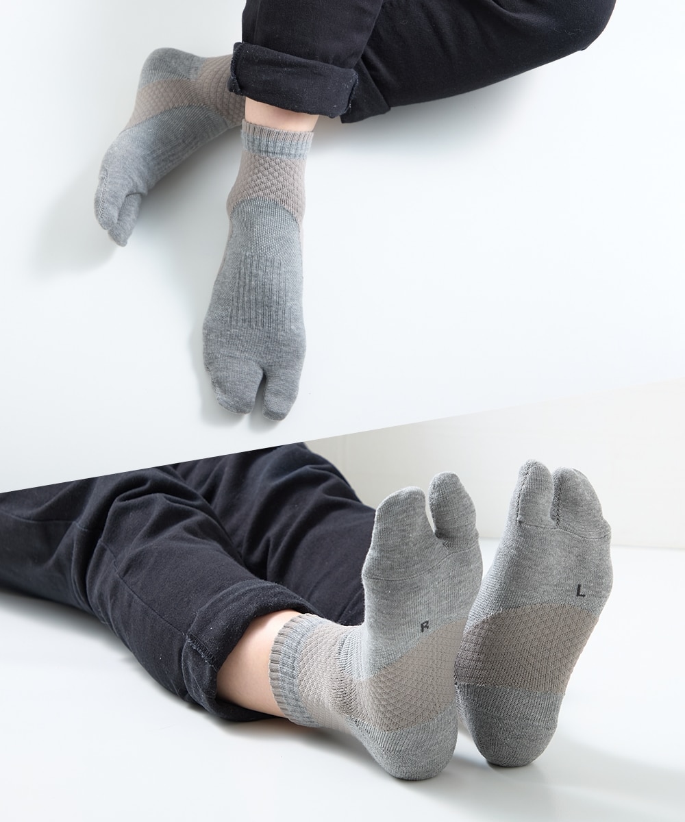 ぴよ ギロファウール混ソックス グレーS 、ブラックS2足おまとめ 足が