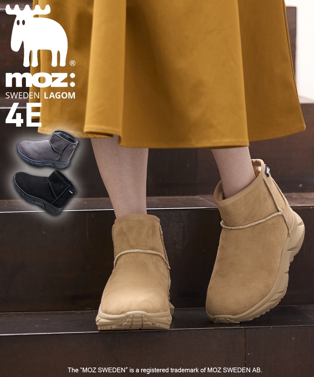 ゆったり幅広】moz（モズ）厚底ムートン調シューズ（ワイズ4E） 通販