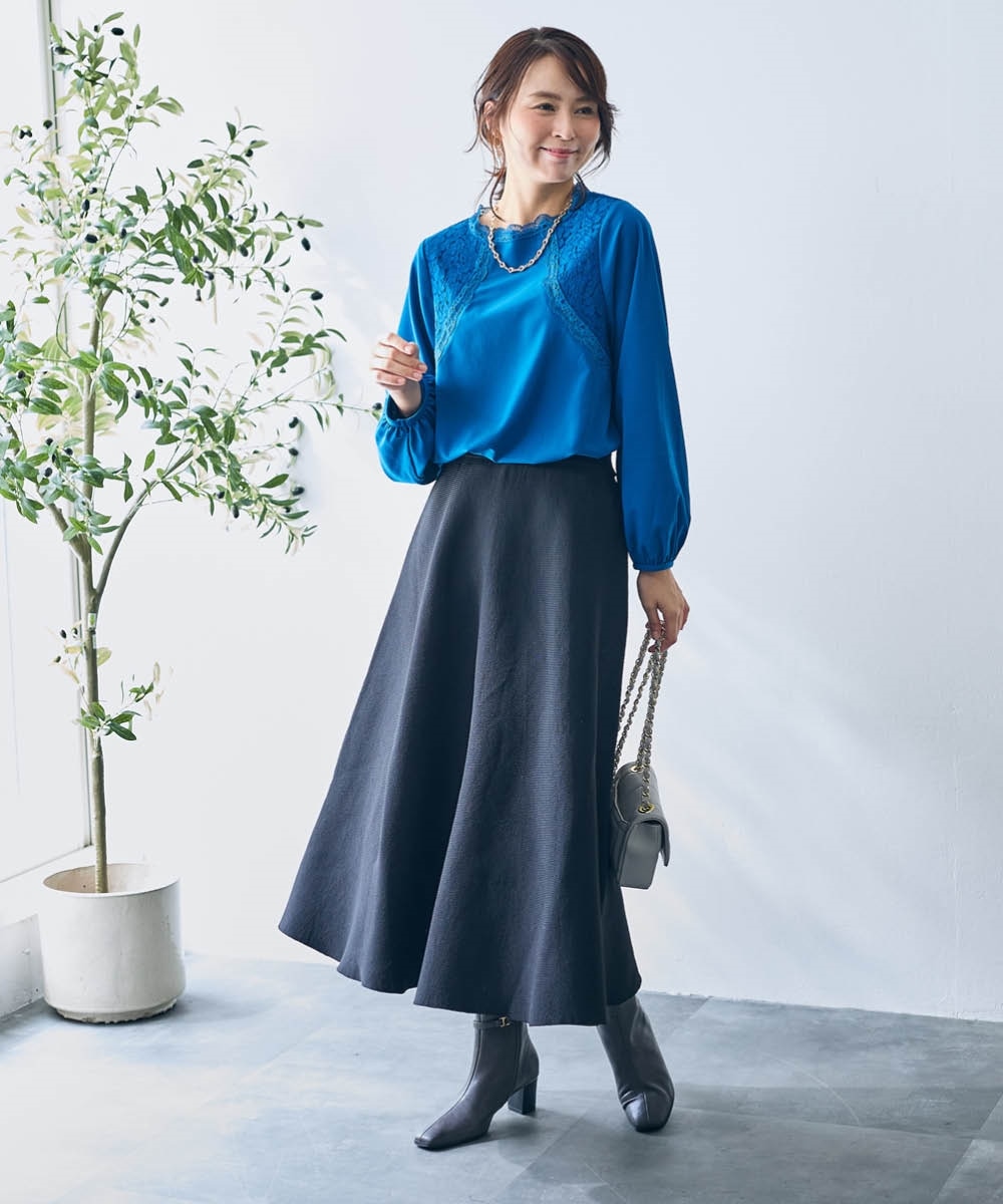 Aラインニットフレアスカート【Hana服】 通販【ニッセン】