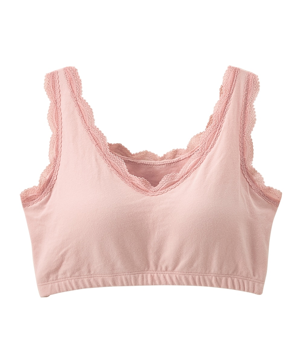 綿混 細幅レースハーフトップ 通販【ニッセン】