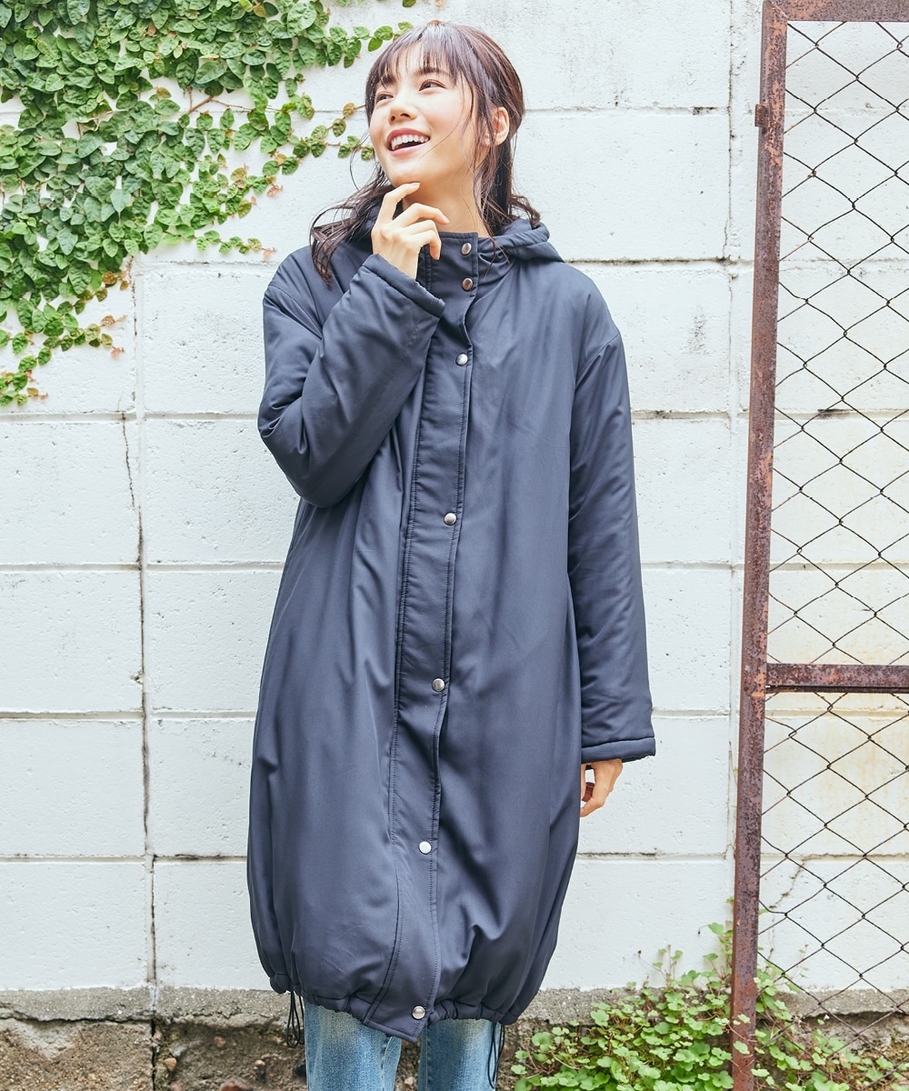 大きいサイズ はっ水吸湿発熱中わたあたたかキルティングベンチコート