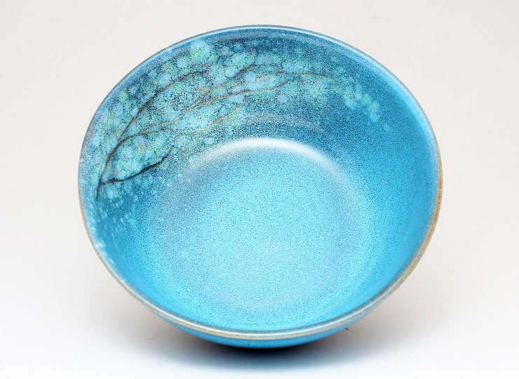 サラダボウル（こもれ陽｜ブルー）【陶器製】 | 布引焼窯元