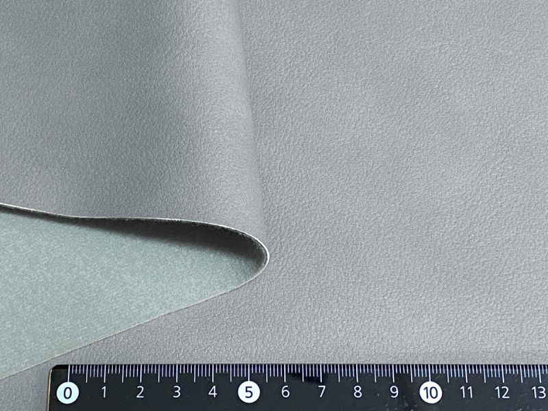 もっちり厚手 ソフト 合皮レザー生地 広幅 難燃【グレー】