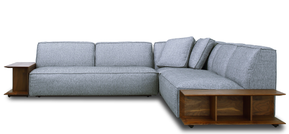 収納付きコーナーソファセット「Decibel The Wood ワイド3人掛け