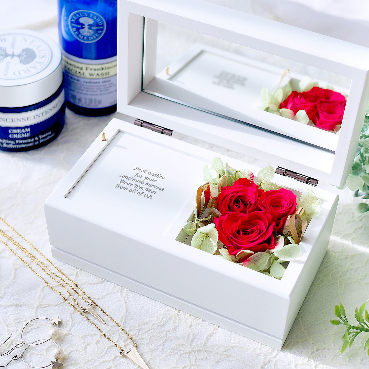 プリザーブドフラワー オルゴール ピンク - スマートギフト