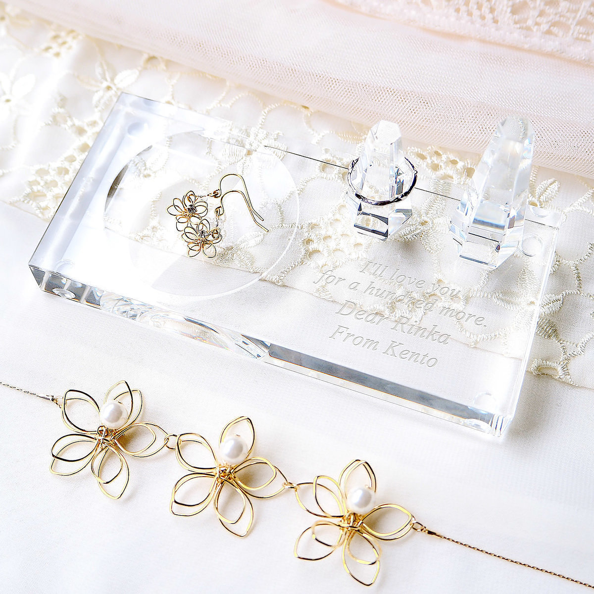 サプライズプレゼントにトゥーユー 2-U クリスタルリングホルダー 名前