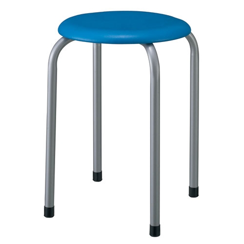 スマートオフィス】丸イス M-22 BL ブルー TOKIO