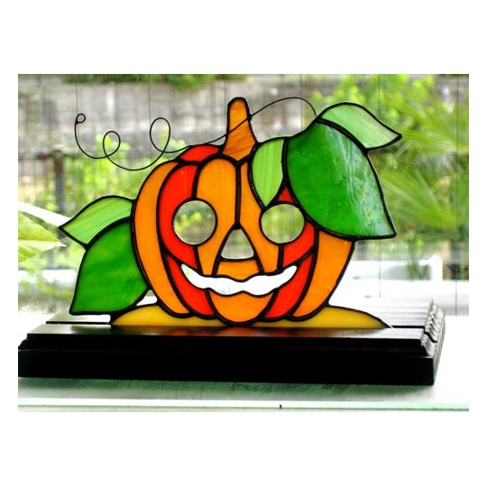 ハロウィンの飾り ステンドグラスのカボチャのジャカランタン 商品詳細