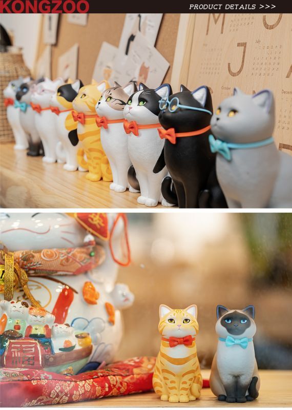 フィギュア専門店 -ソダチトイズ / 空想造物 座る猫 9体セット 11.5cm