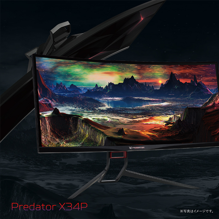 X34Pbmiphzx ゲーミングモニター Predator X34P ブラック [34型