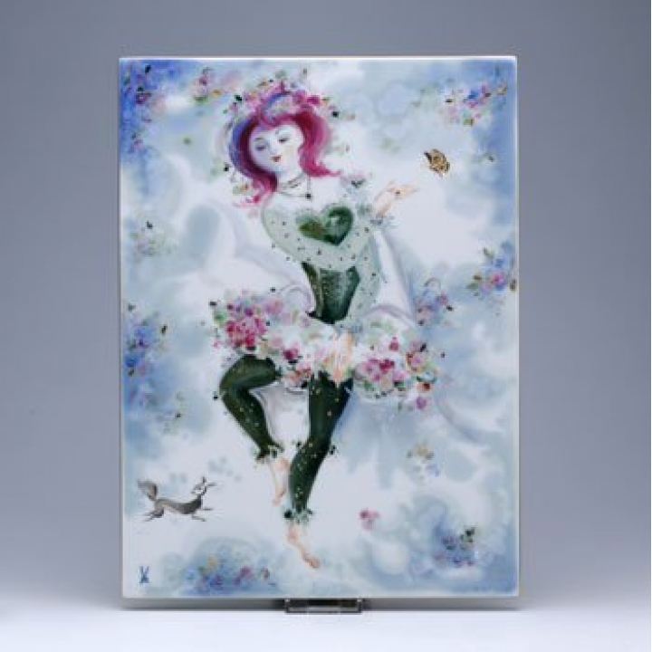 マイセン 陶板（プラーク） ミッドサマーナイトドリーム ティターニア