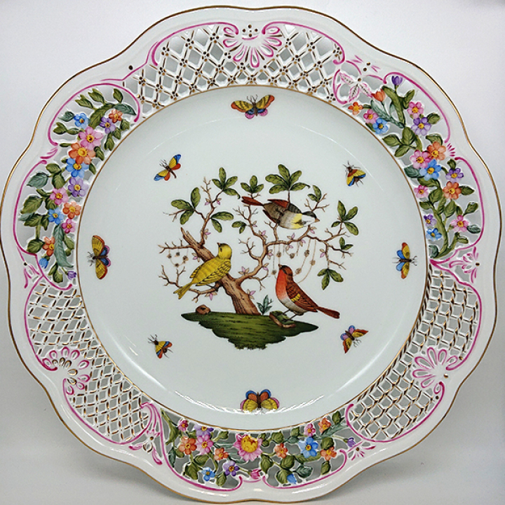 ヘレンド ロスチャイルドバード 飾り皿レース34cm RO-8402-0-50 | 洋食