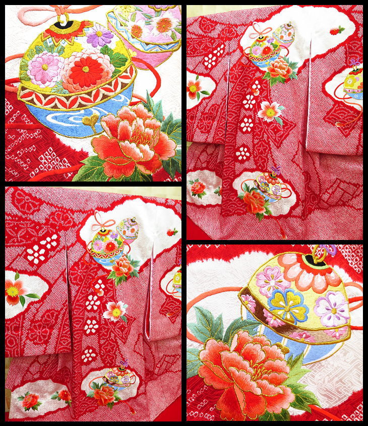 お宮参りの着物・初着・祝着・のしめ！女の子のお祝い着！本絞り束ね