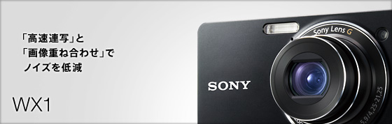 DSC-WX1 特長 : 暗いところが約4倍キレイ〈ノイズ約1/4〉 | デジタル