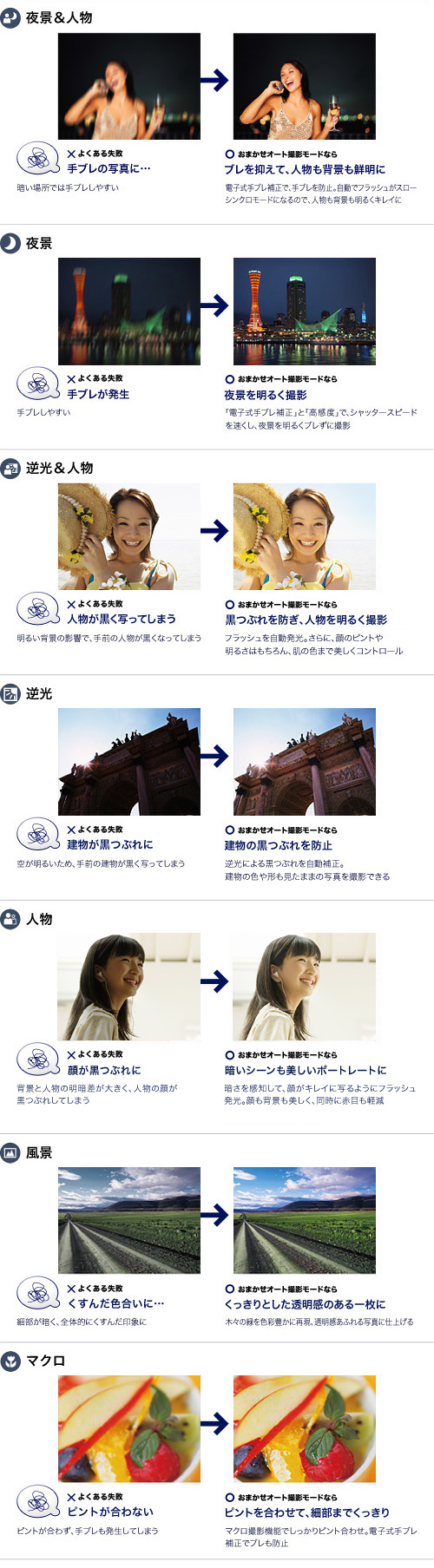 DSC-W610 特長 : カメラまかせでかんたんキレイ | デジタルスチル