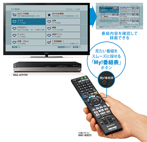 BDZ-AT770T 特長 : 充実の録画・検索機能 | ブルーレイディスク