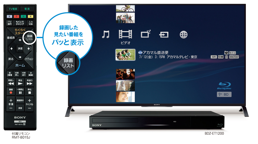 BDZ-ET2200/BDZ-ET1200 特長 : かしこく録る | ブルーレイディスク