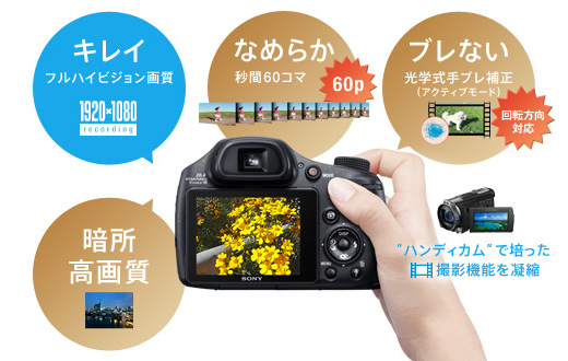 DSC-HX300 特長 : 豊富な撮影機能＆フルハイビジョン動画撮影
