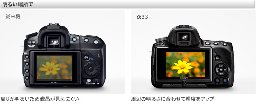 SLT-A33 特長 : 進化した「クイックAFライブビュー」機能 | デジタル