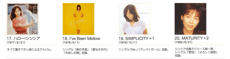 南沙織 歌手デビュー35周年記念商品「Cynthia Premium」