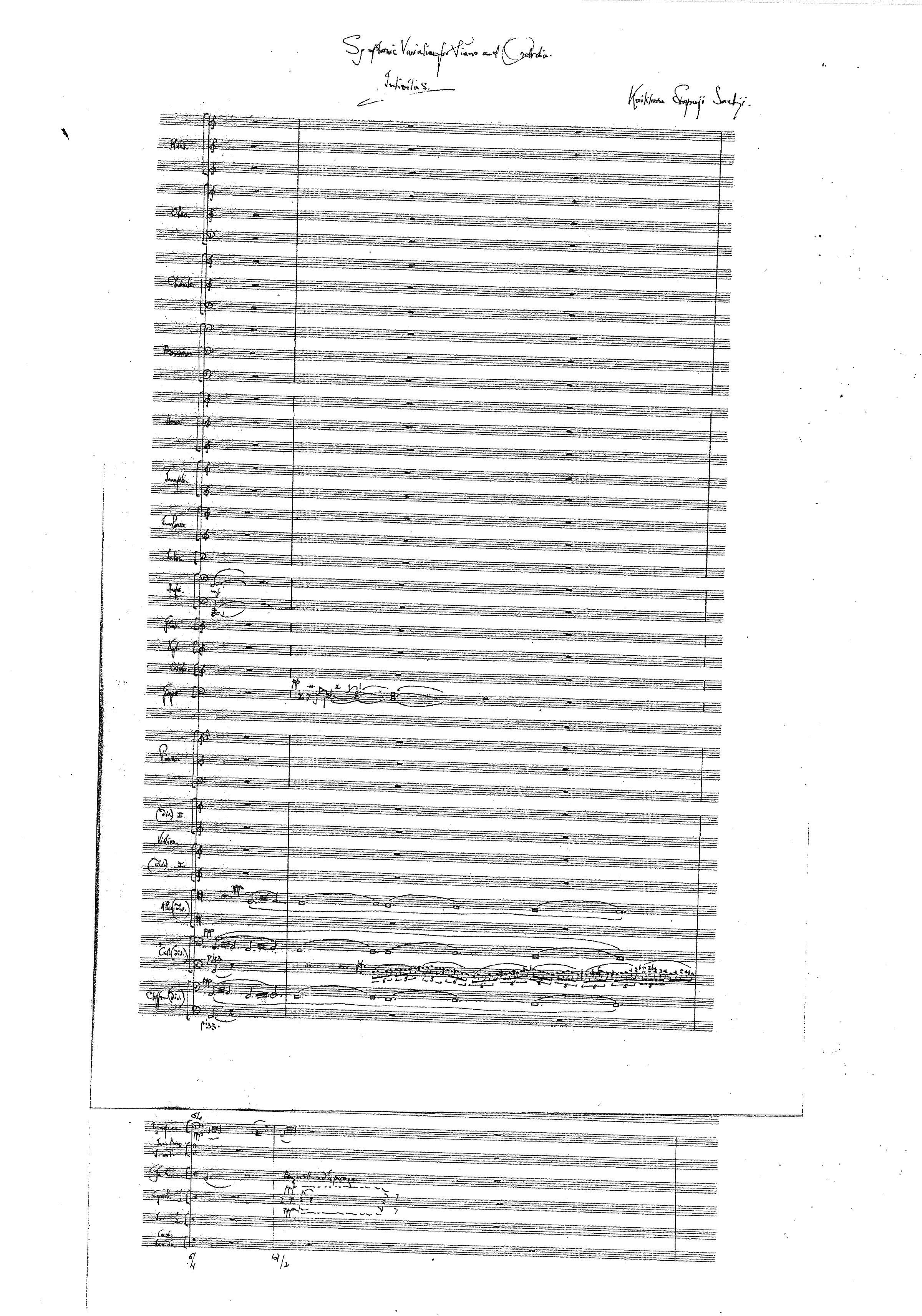 The Sorabji Archive — Compositions — KSS78 Symphonic variations