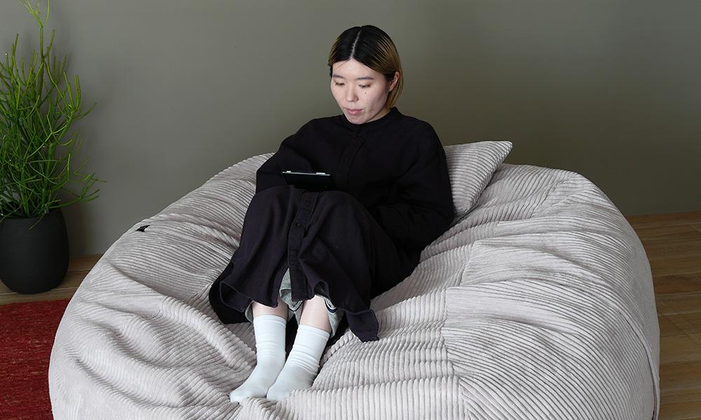 フェットサックM / ベルベット ライトグレーvetsak（フェットサック