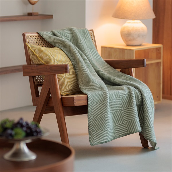 ウール ハーフブランケット 90×130cm / グースアイMIDI グリーン