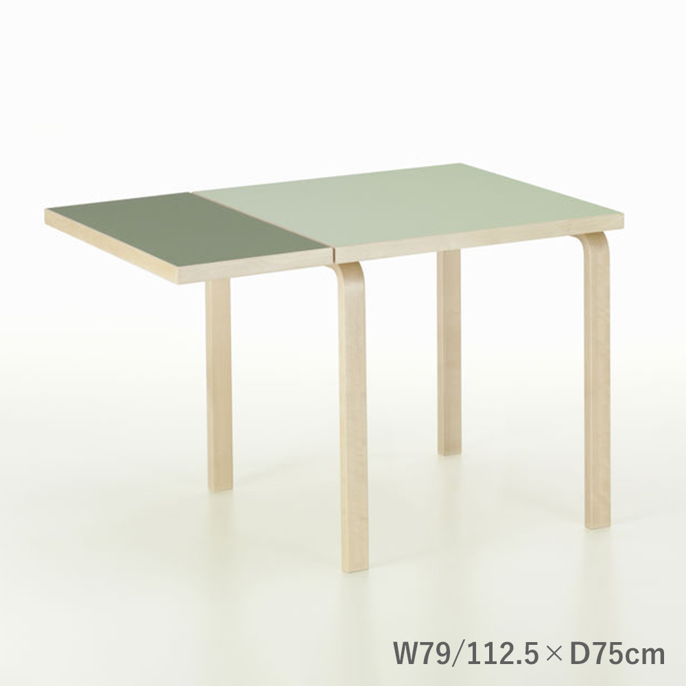 ドロップリーフテーブル DL81C W79/112.5×D75cm / ピスタチオ×オリーブ