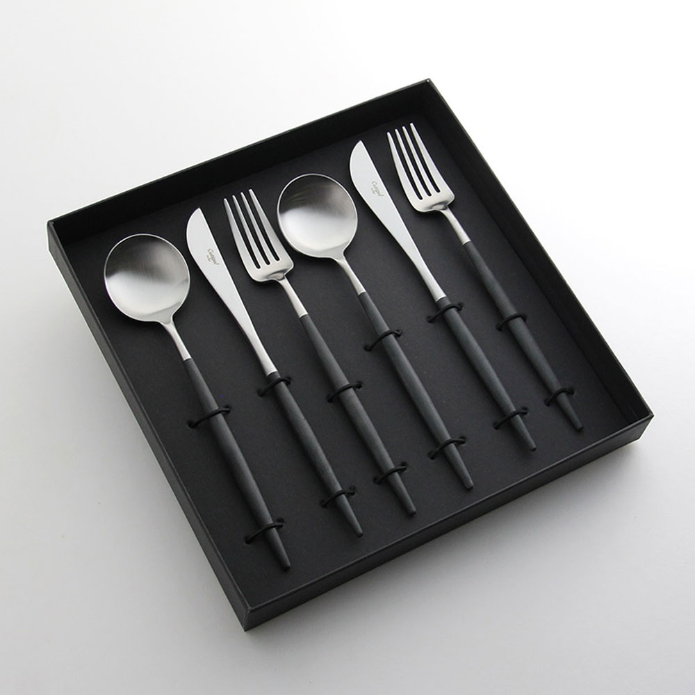 ディナーギフト6本セット ゴア GOA / ブラック×シルバーCutipol