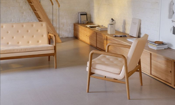 VLA77 フォイエ 2Pソファ / オーク材オイル仕上げ レザー sif 90Carl