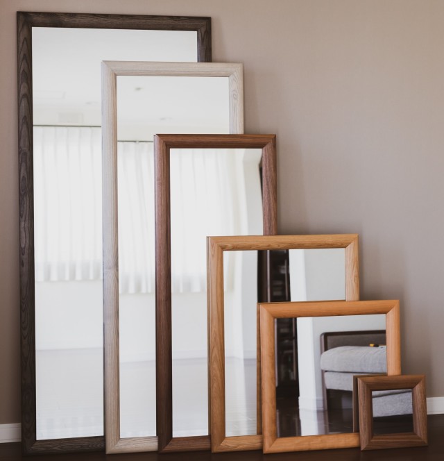 SENNOKI SOL ソル 51x131cm ホワイトオーク材 姿見 壁掛けミラー 全身鏡