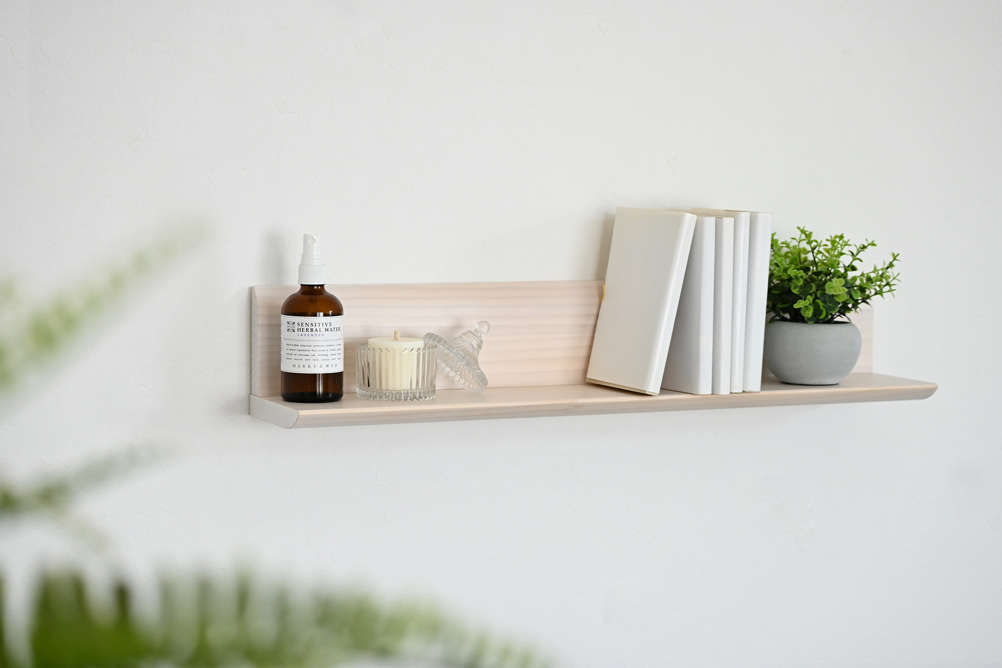 スぺイス W60×D20×H10.7cm パイン無垢材 全5色 ウォールシェルフ 天然