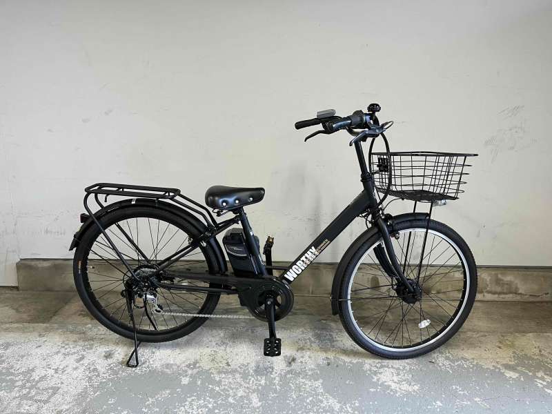 引取限定 戸塚 グレー 折りたたみ自転車 24インチ バスケット付き 引取