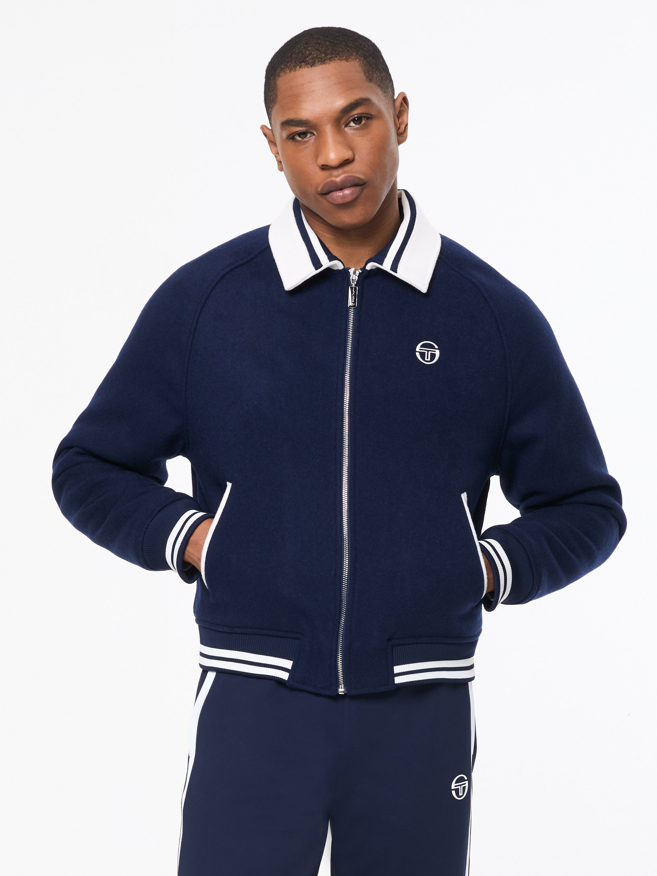 Marco Varsity Jacket- Maritime Blue – Sergio Tacchini
