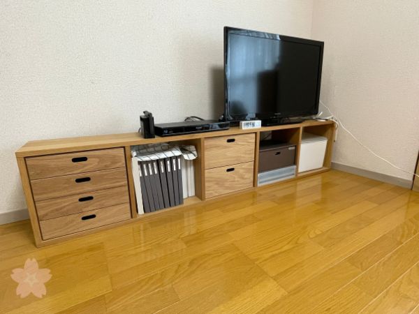 無印良品のスタッキングシェルフはテレビ台にもオススメ！汎用性が高く