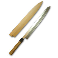 切付柳刃包丁 青鋼 尺2 鞘付 【包丁の＠堺英】