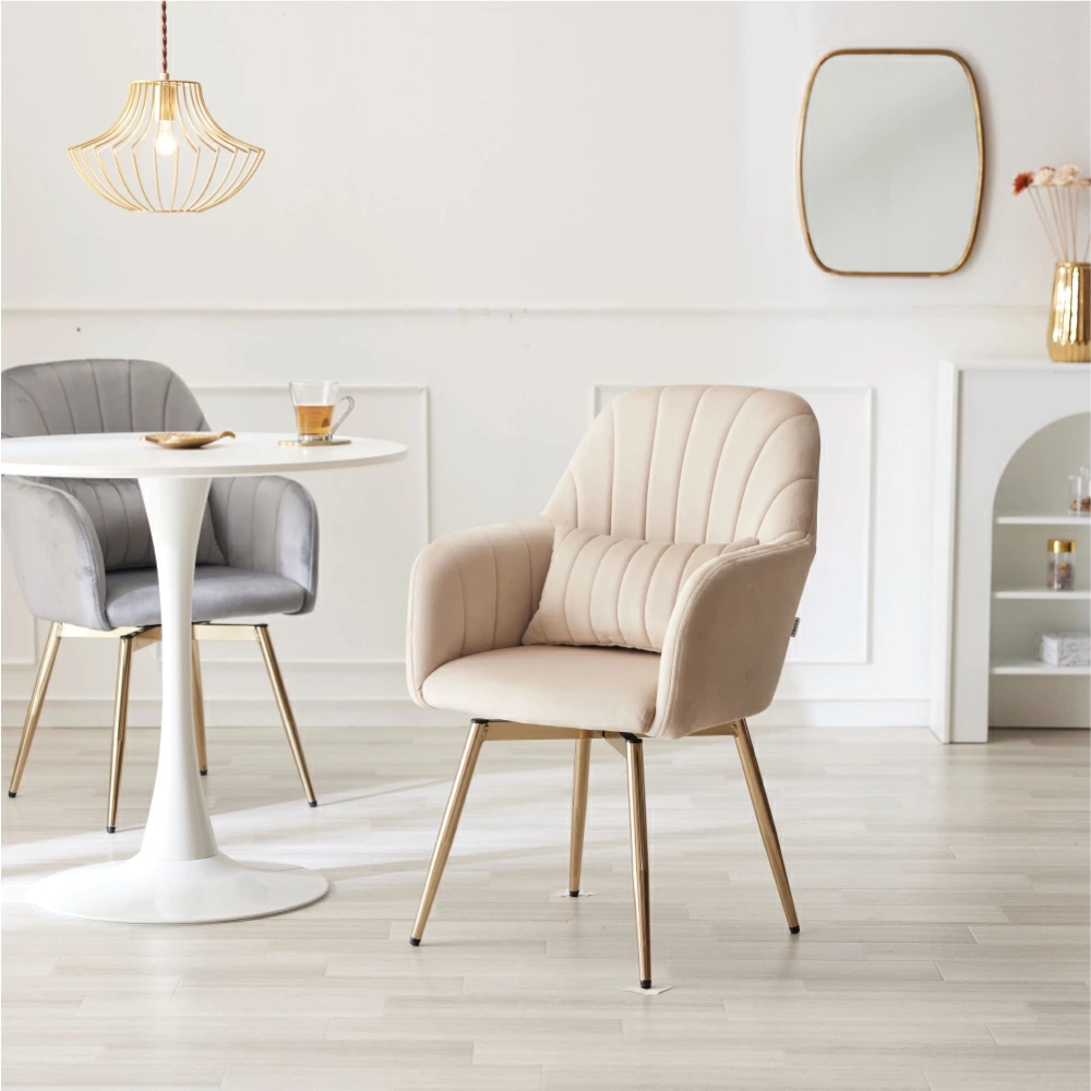 WEB限定】 ASHEL jelis ダイニングチェア 金脚 ラテベージュ(ラテ