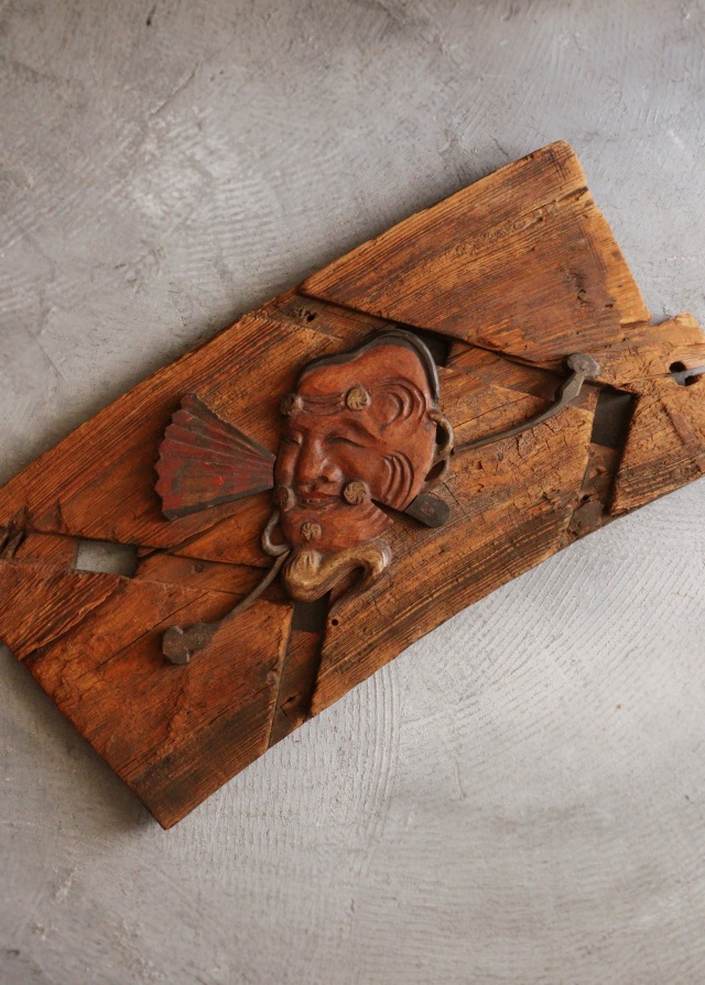 船板古材 翁 奈良一刀彫 古道具 骨董 古美術 アンティーク 侘び寂