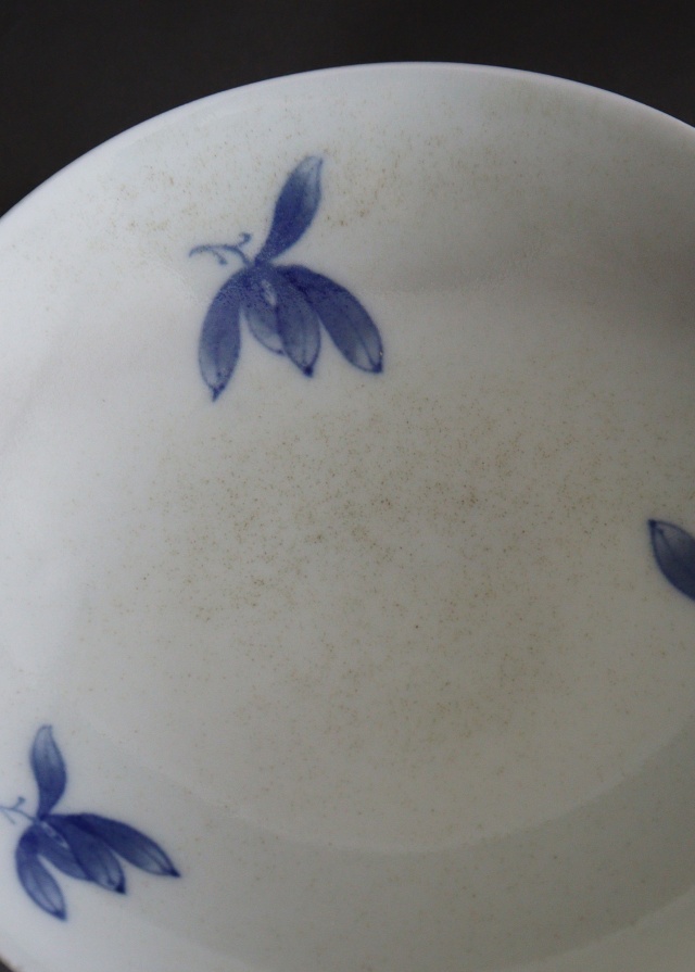 染付手書き花図16cm皿 5枚組 取り皿 盛皿 中皿 プレートAntique