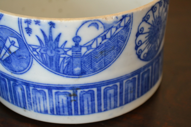 染付印判円柱重箱 4段重 お重 Antique Sam's Collection