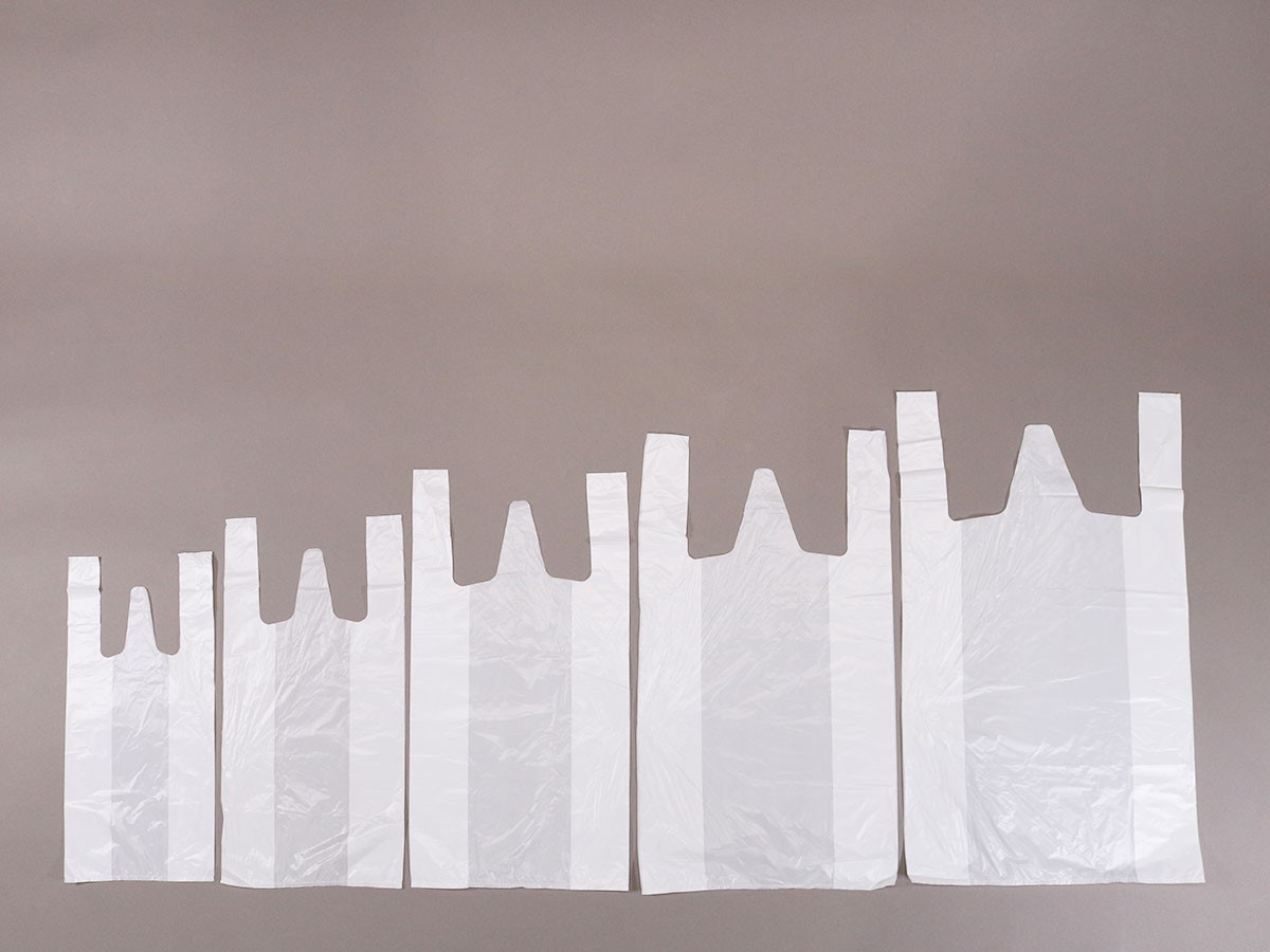 とって付きポリ袋 エンボス SS 白半透明 100枚 0.010mm | サニパック