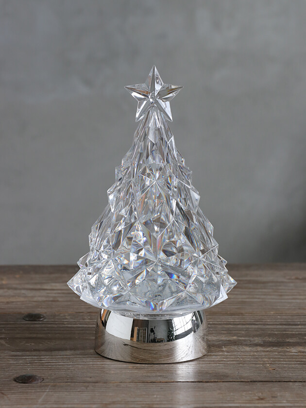 グリッターLEDライトツリーシルバー23cm