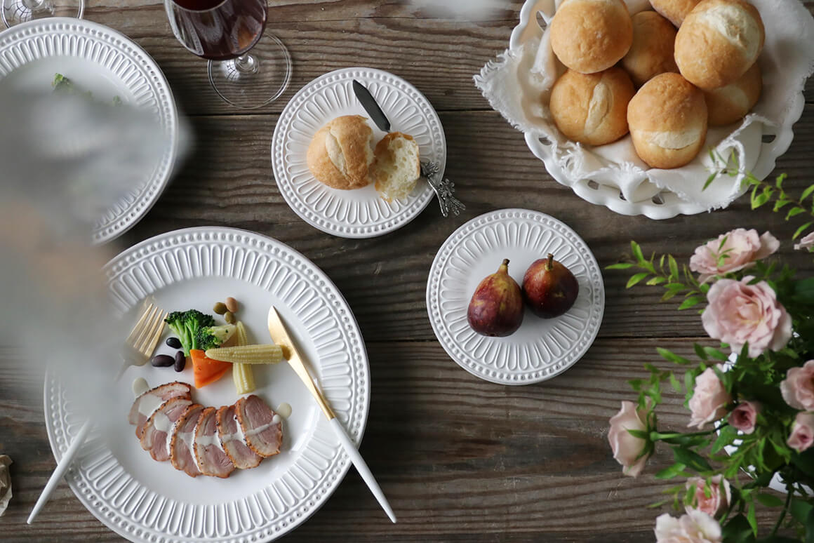 ELIOS PERLE エリオスパール パン皿ホワイト16cm イタリア 陶器 お皿