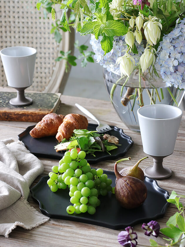 プレートRillaブラック 23 x 17 陶器 お皿 日本製 和洋 サラグレース