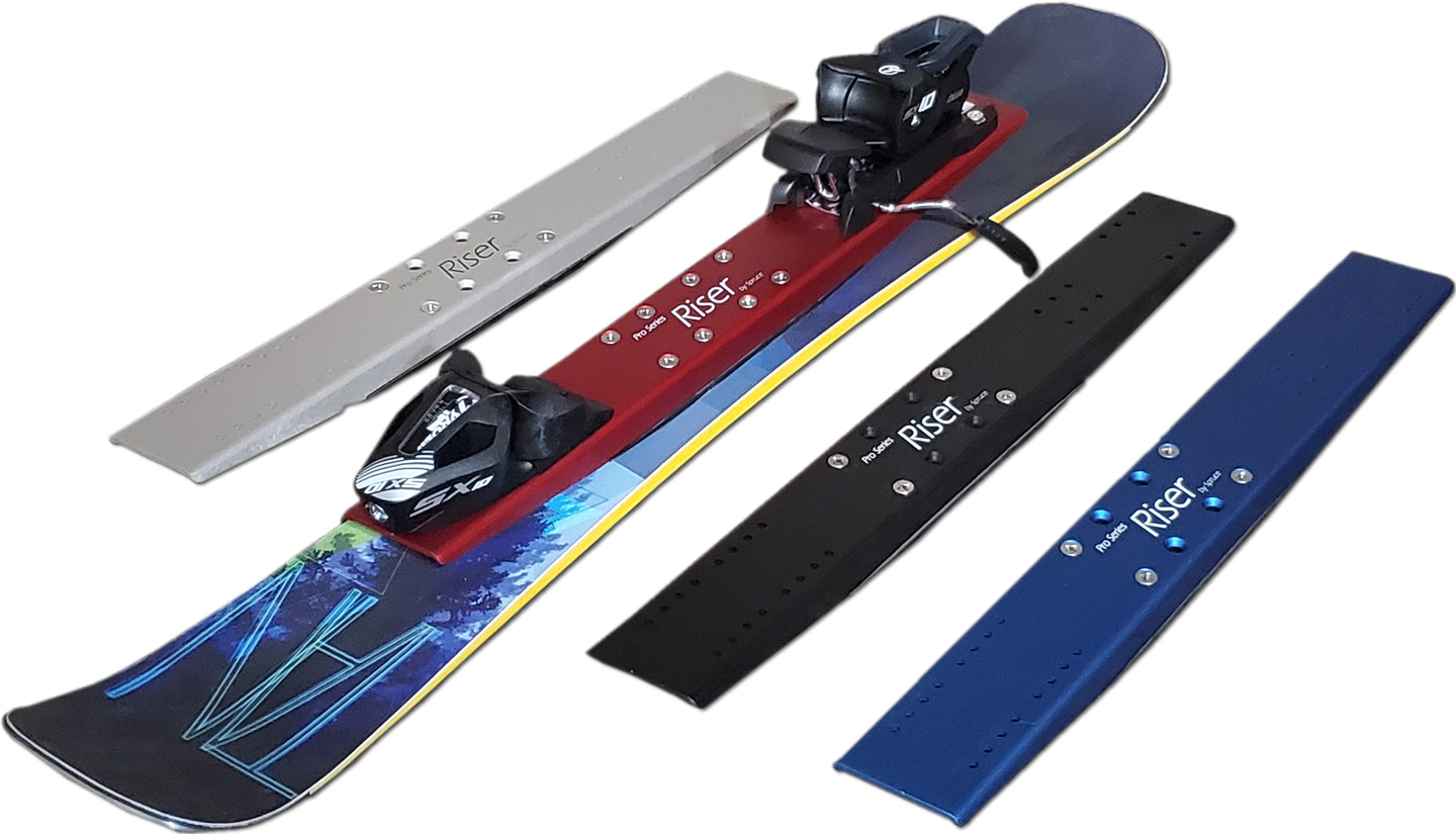 Spruce Risers & TX10 Release Bindings w/brakes or leashes