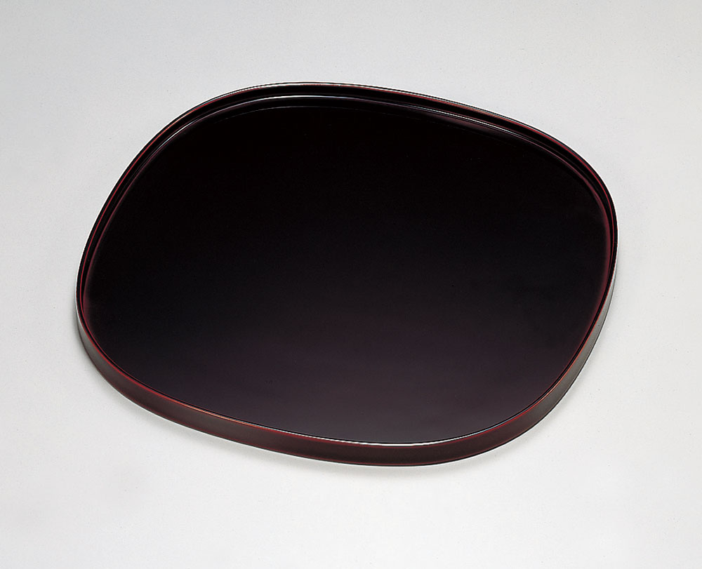 盆お盆・お膳-越前塗 溜塗（ためぬり）尺1くつわ盆［1枚］ | 越前漆器