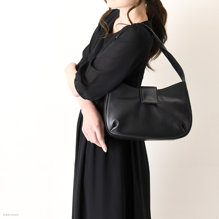 ブラックフォーマル ショルダーバッグ 日本製 レディース 本革