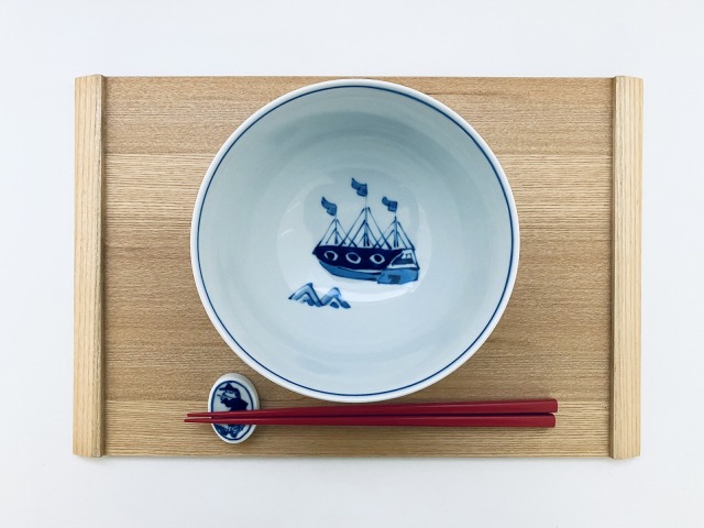 五人異人5寸深丼 しん窯青花