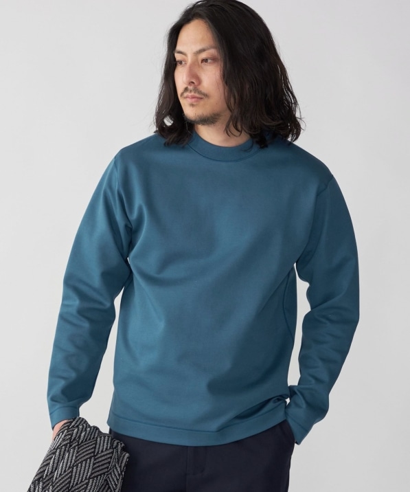 SHIPS: ハイゲージ クルーネック ダンボールニット 長袖Tシャツ