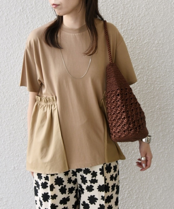 SHIPS Colors:〈手洗い可能〉ドッキング ペプラム ショートスリーブ